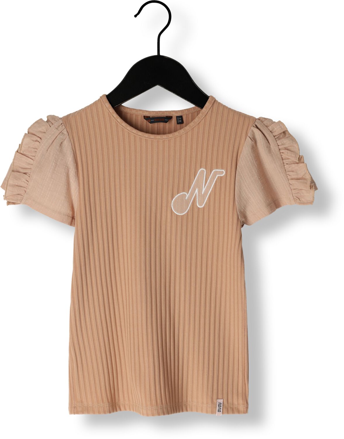 NONO Meisjes Tops & T-shirts Kathleen Tshirt With Fancy Contrast Sleeves Zand