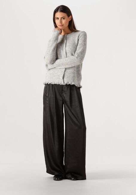 Lichtgrijze SELECTED WOMEN Vest SLFLULU FRILL LS KNIT CARDIGAN - large