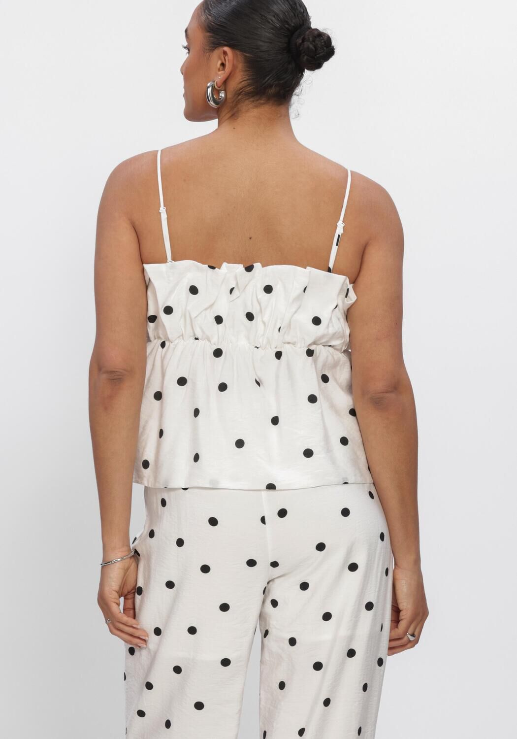 Witte CATWALK JUNKIE Blouses DOTTED SPAGHETTI TOP - large