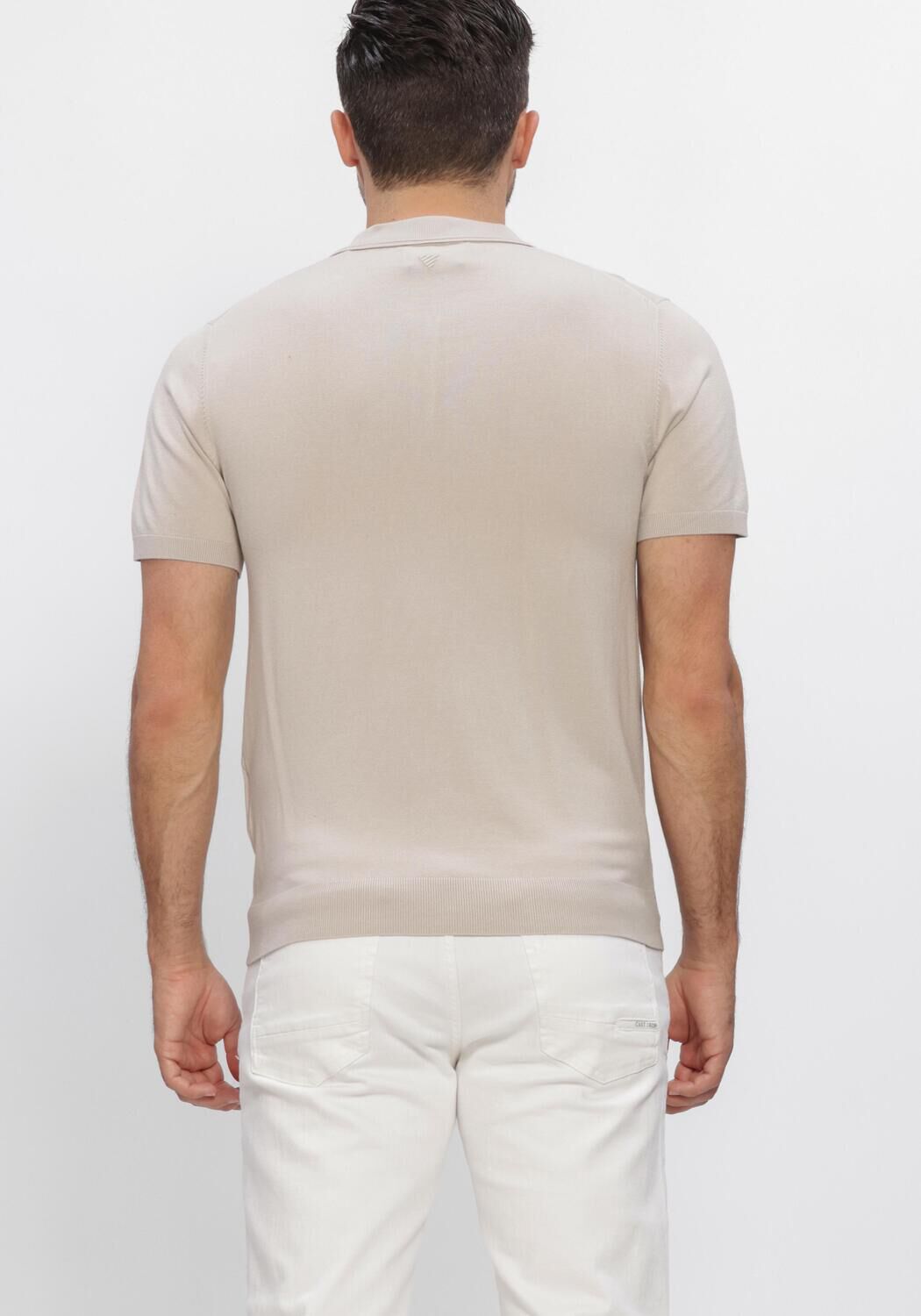 Beige PURE PATH Polo ZIP KNITTED POLO - large