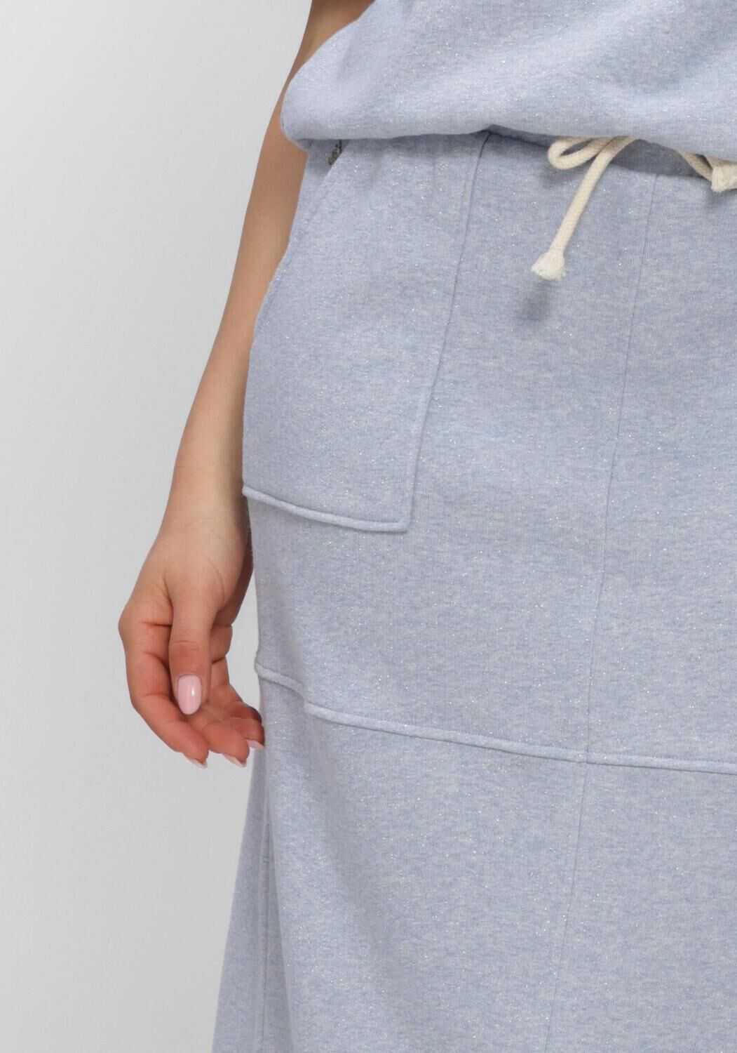 Blauwe NUKUS Maxirok MAARTJE SKIRT LUREX - large