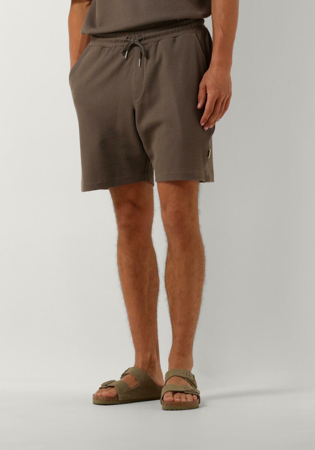 WOODBIRD Heren Broeken Wbbommy Waffel Shorts Bruin