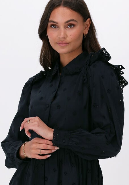 Zwarte SELECTED FEMME Midi jurk SLFBRODY LS SHORT BRODERI - large