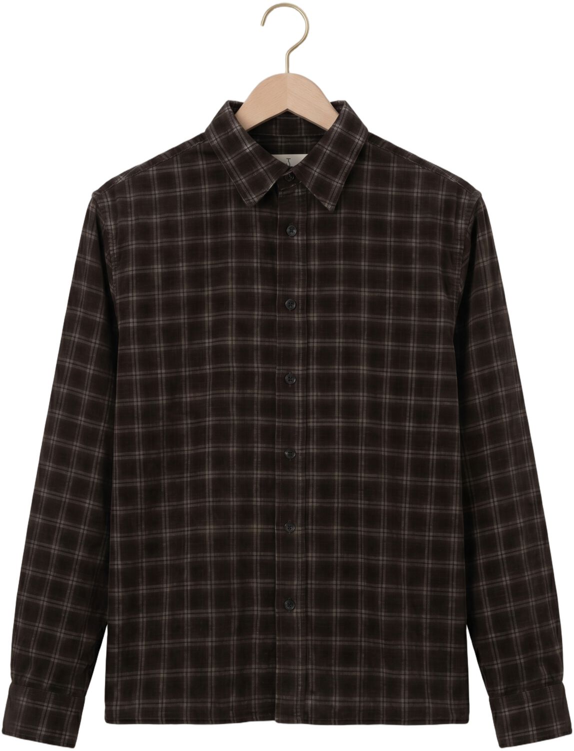 BUTCHER OF BLUE Heren Overhemden Judd Cord Small Check Shirt Bruin