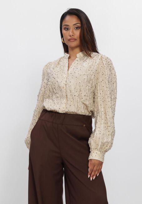 Beige NUKUS Blouses LIZZY BLOUSE VNECK DOTS - large