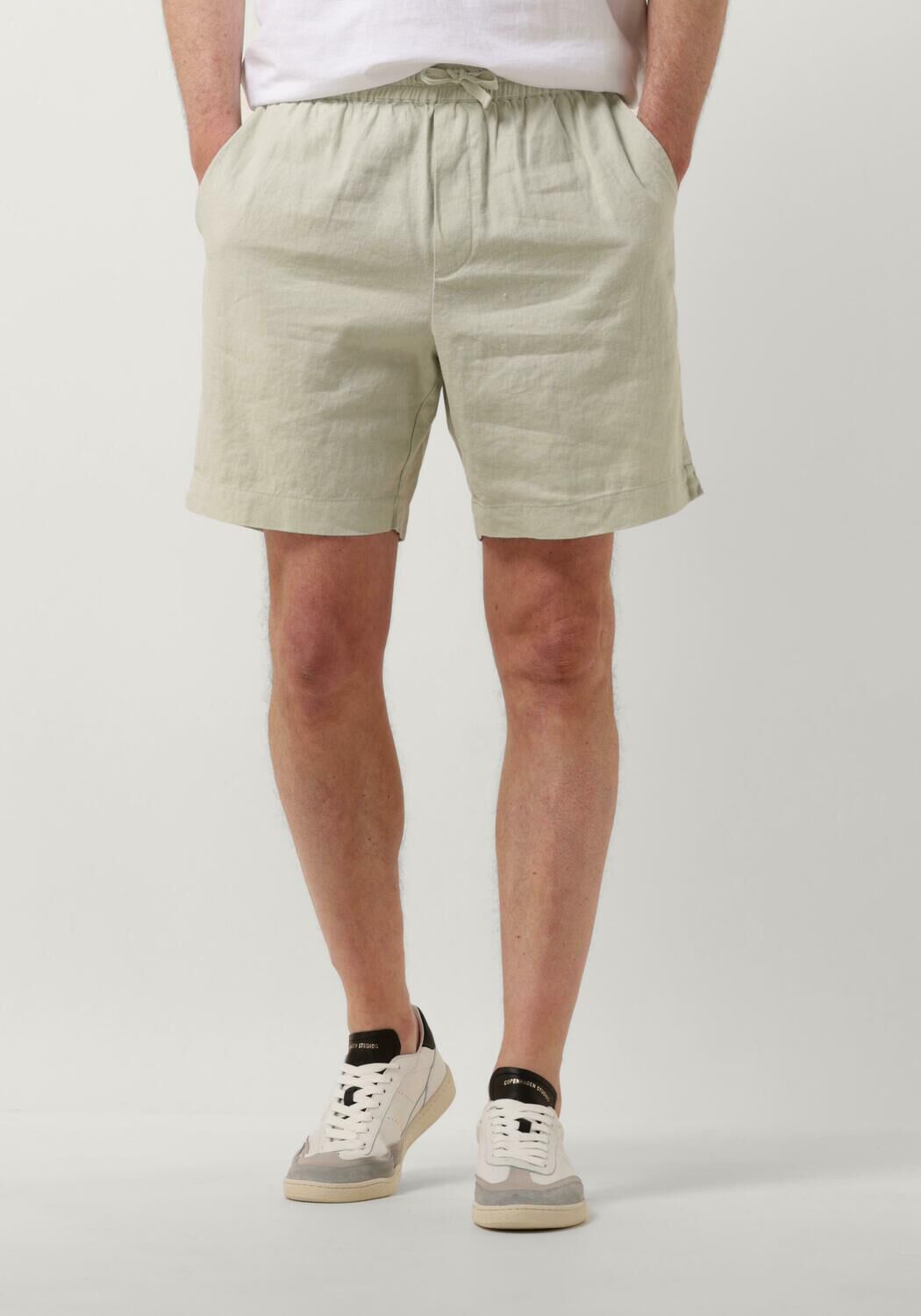 WOODBIRD Heren Broeken Wbbommy Linen Shorts Mint