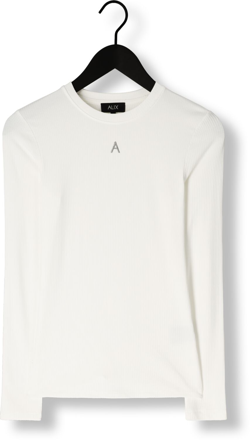 ALIX THE LABEL Dames Tops & T-shirts Ladies Knitted Modal Longsleeve Top Wit