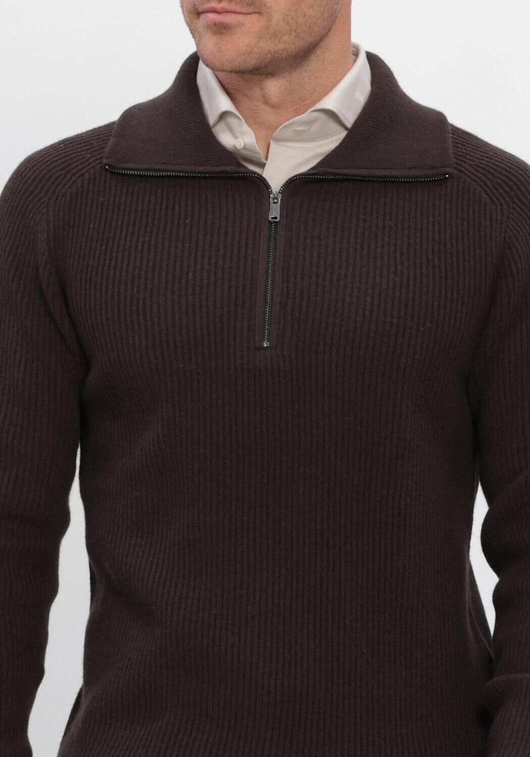 Bruine PROFUOMO Trui HEAVY WOOL - large