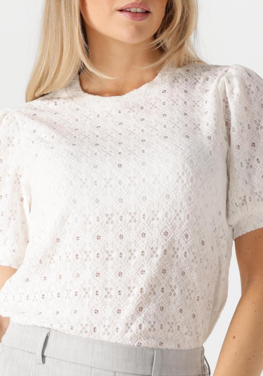 OBJECT Dames Tops & T-shirts Objlaila S s Re Top Wit