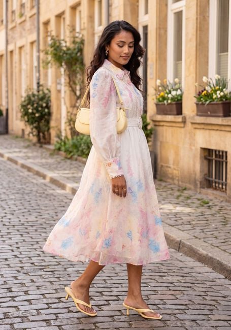 Roze Y.A.S. Jurken YASFLORENCE LS LONG DRESS S. - large
