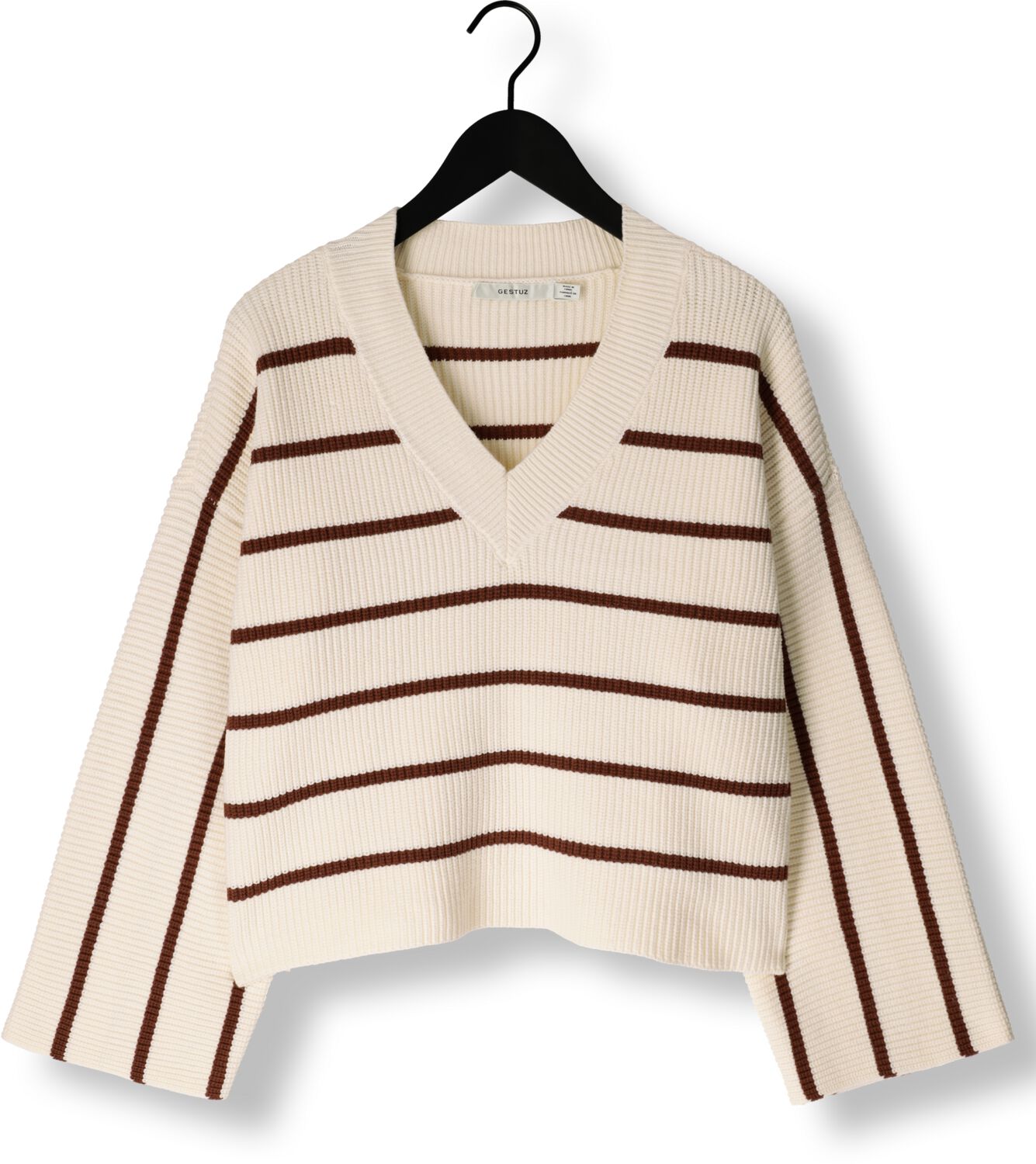 GESTUZ Dames Truien & Vesten Sebagz V-neck Pullover Ecru