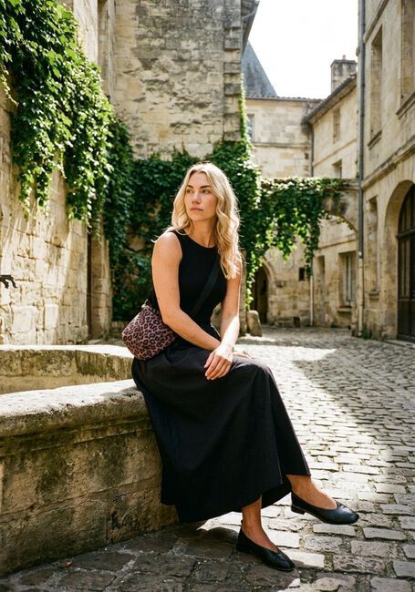 Zwarte NOTRE-V Maxi jurk NV-HANNE - large