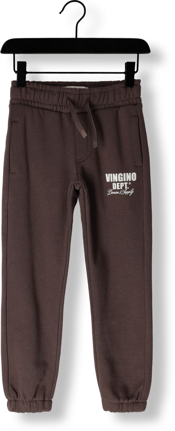 VINGINO tapered fit joggingbroek Basic met printopdruk aubergine Paars Jongens Sweat 140