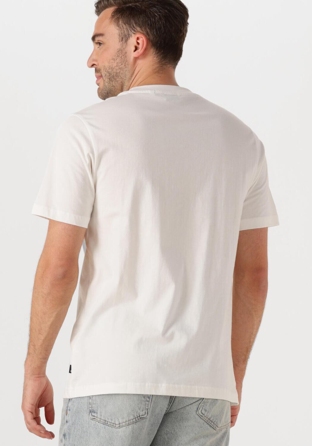 SHIWI Heren Polo's & T-shirts Men Liam Regular T-shirt Blue Tides Wit
