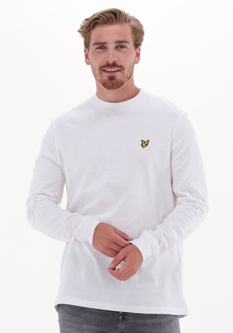 Witte LYLE & SCOTT T-shirt MOCK NECK LONG SLEEVE TSHIRT - large