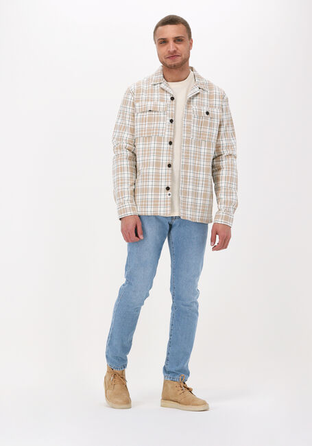 Gebroken wit ANERKJENDT Polo / T-shirt AKSAIL COTTON LINEN KNIT - large