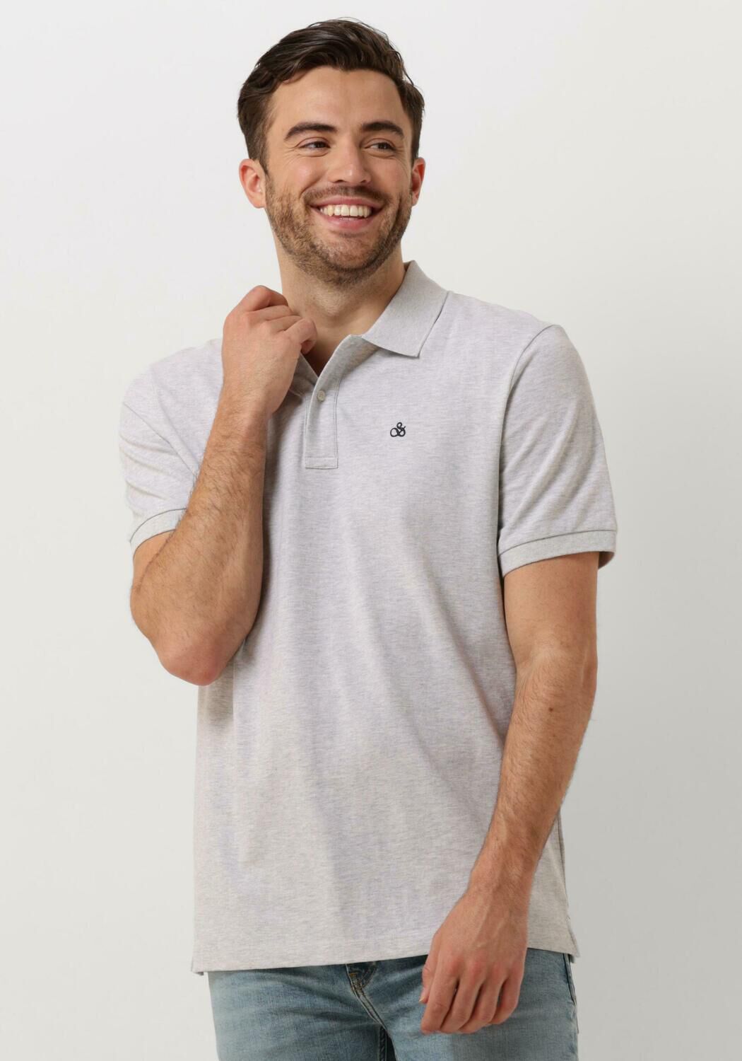 Scotch & Soda Heren Polo & T-shirt Essentials Katoen Piqué White Heren