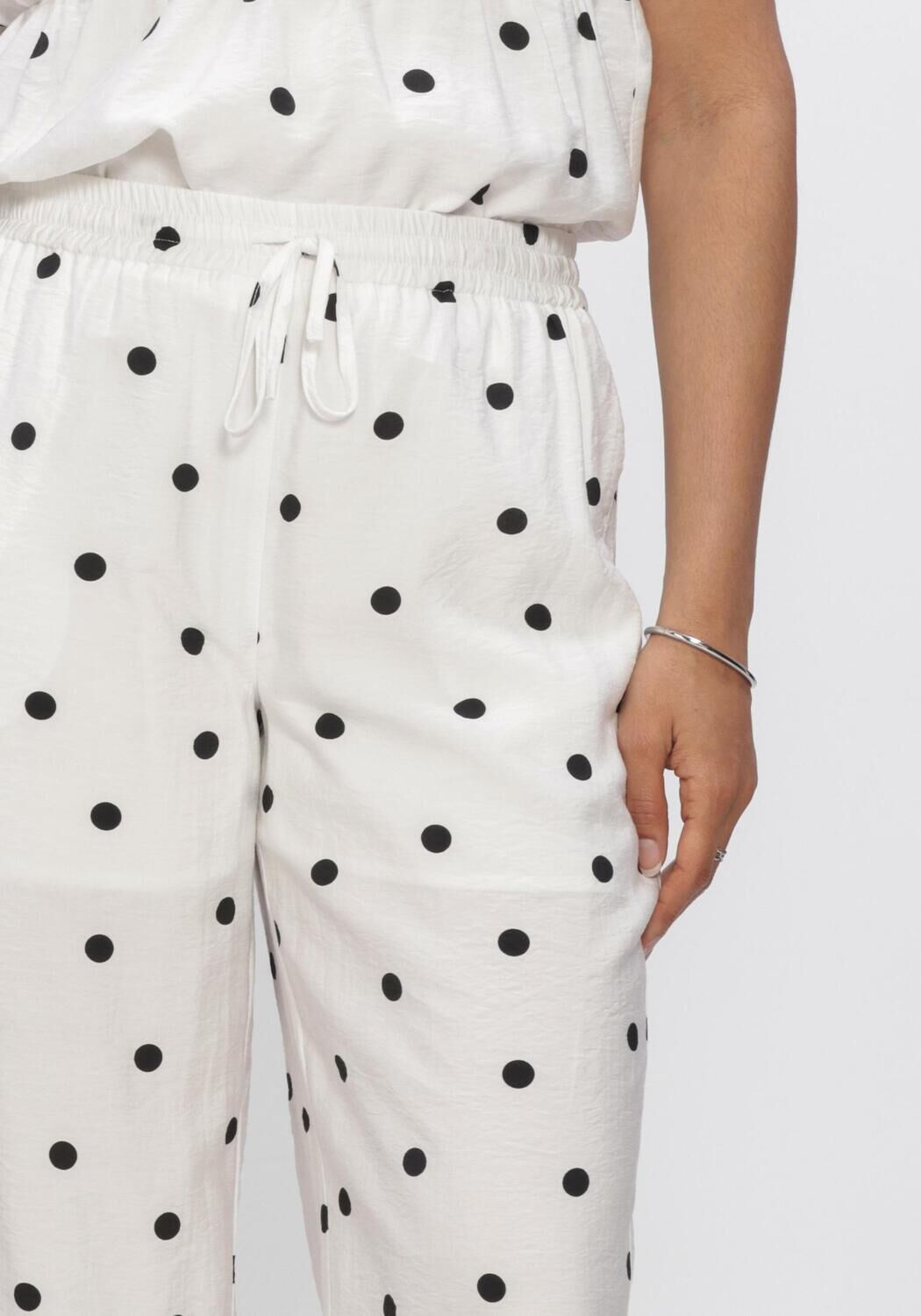 Witte CATWALK JUNKIE Broeken DOTTED PULL ON TROUSERS - large