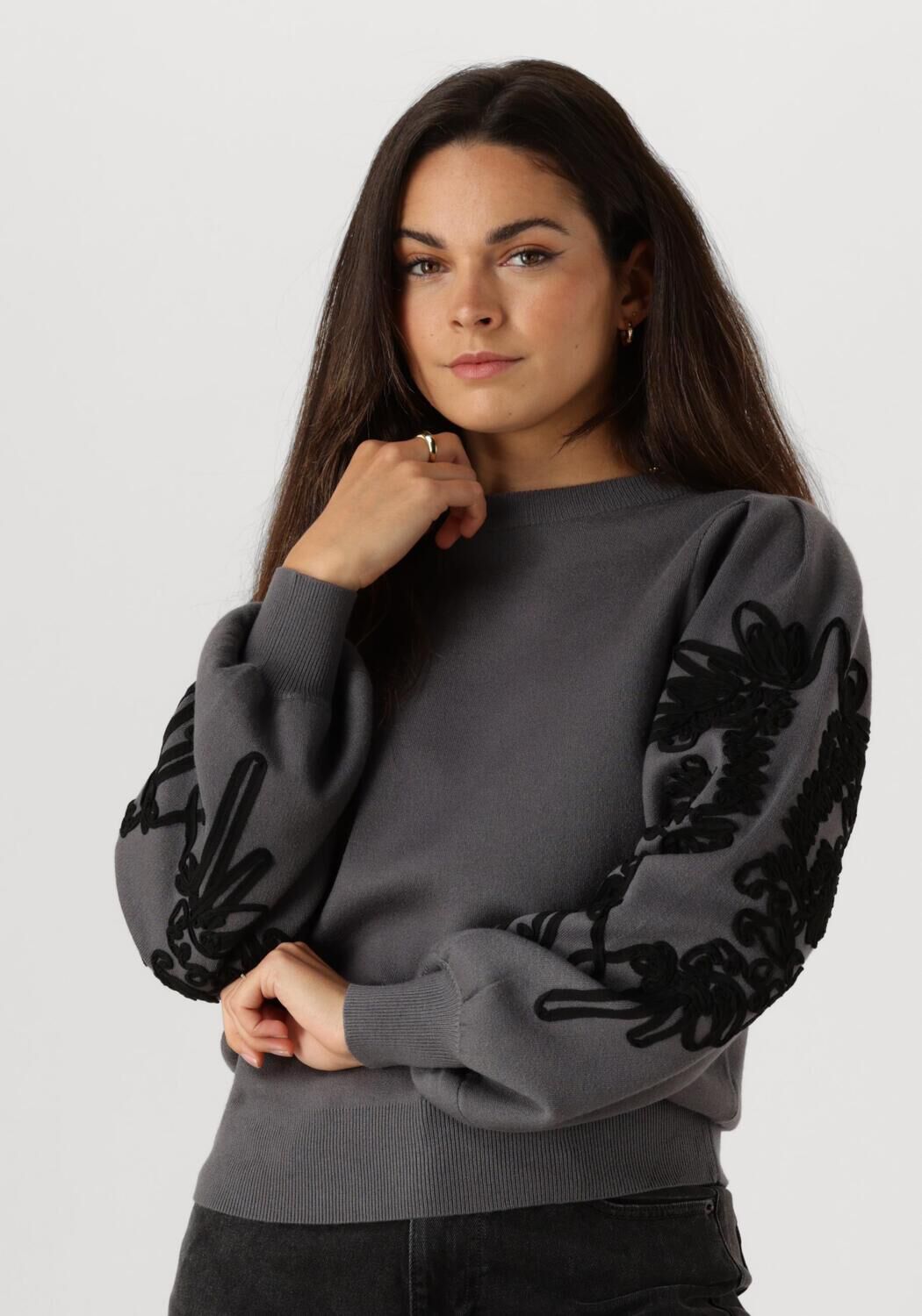 OBJECT Dames Truien & Vesten Objjoana L s Knit Pullover Grijs