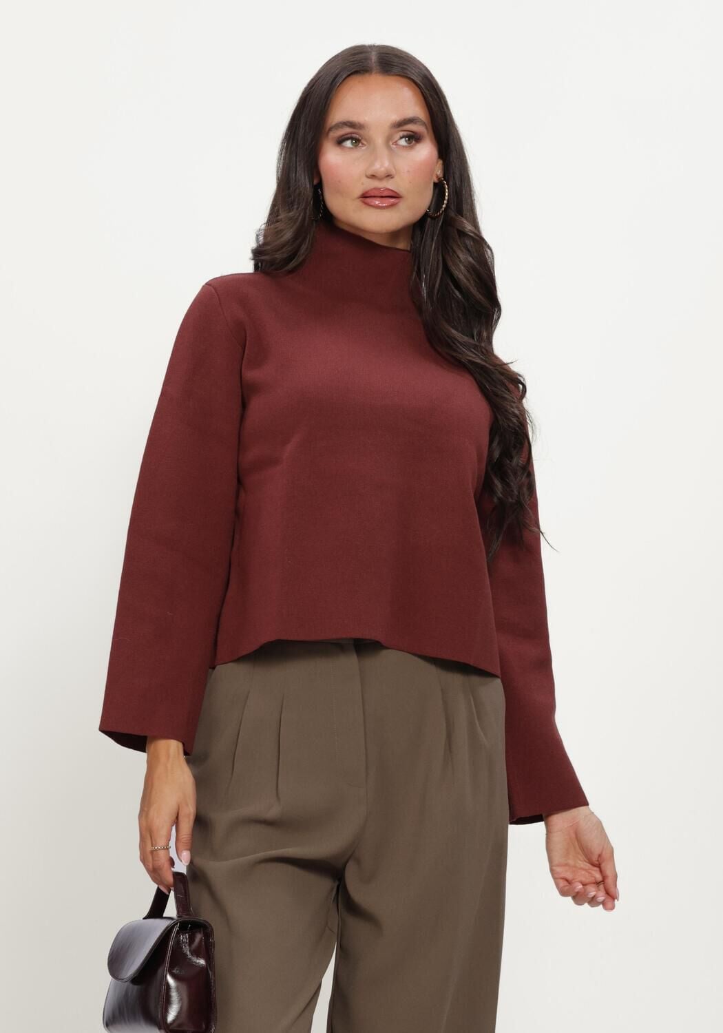 Bordeaux MINUS Trui MSLUPI HIGH NECK KNIT PULLOVER - large
