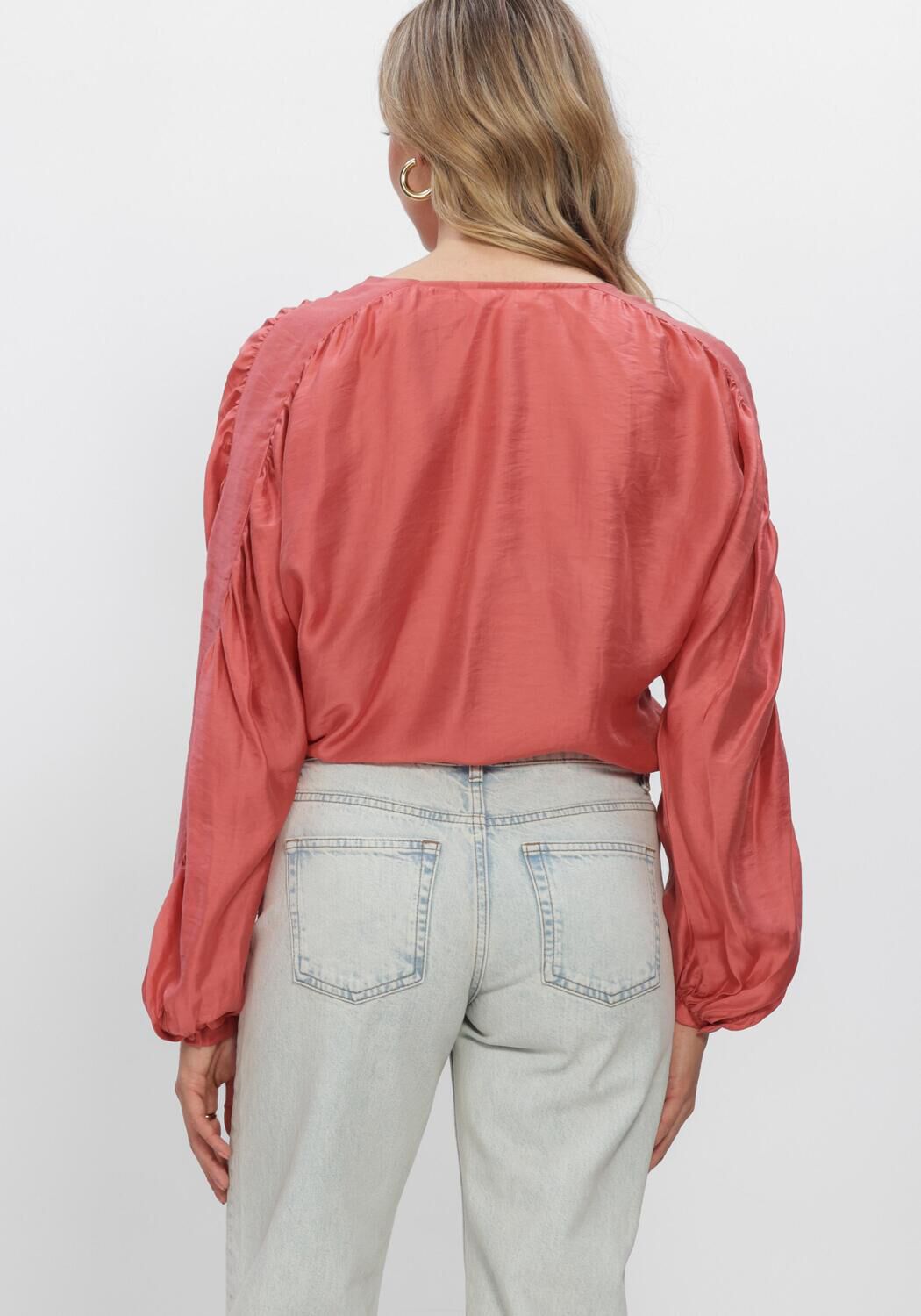 Lichtroze MSCH COPENHAGEN Blouses MSCHRAMONA RIKKELIA VOLUME SHIRT - large