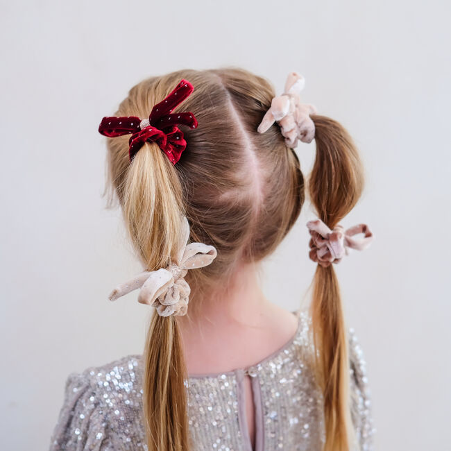 Multi Mimi & Lula Haaraccessoires V'VET BOW SCRUNCHIES - large