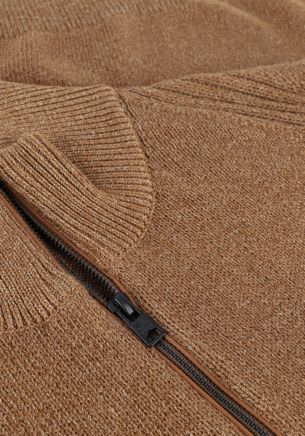 Beige VANGUARD Trui HALF ZIP COLLAR COTTON GRINDLE - large