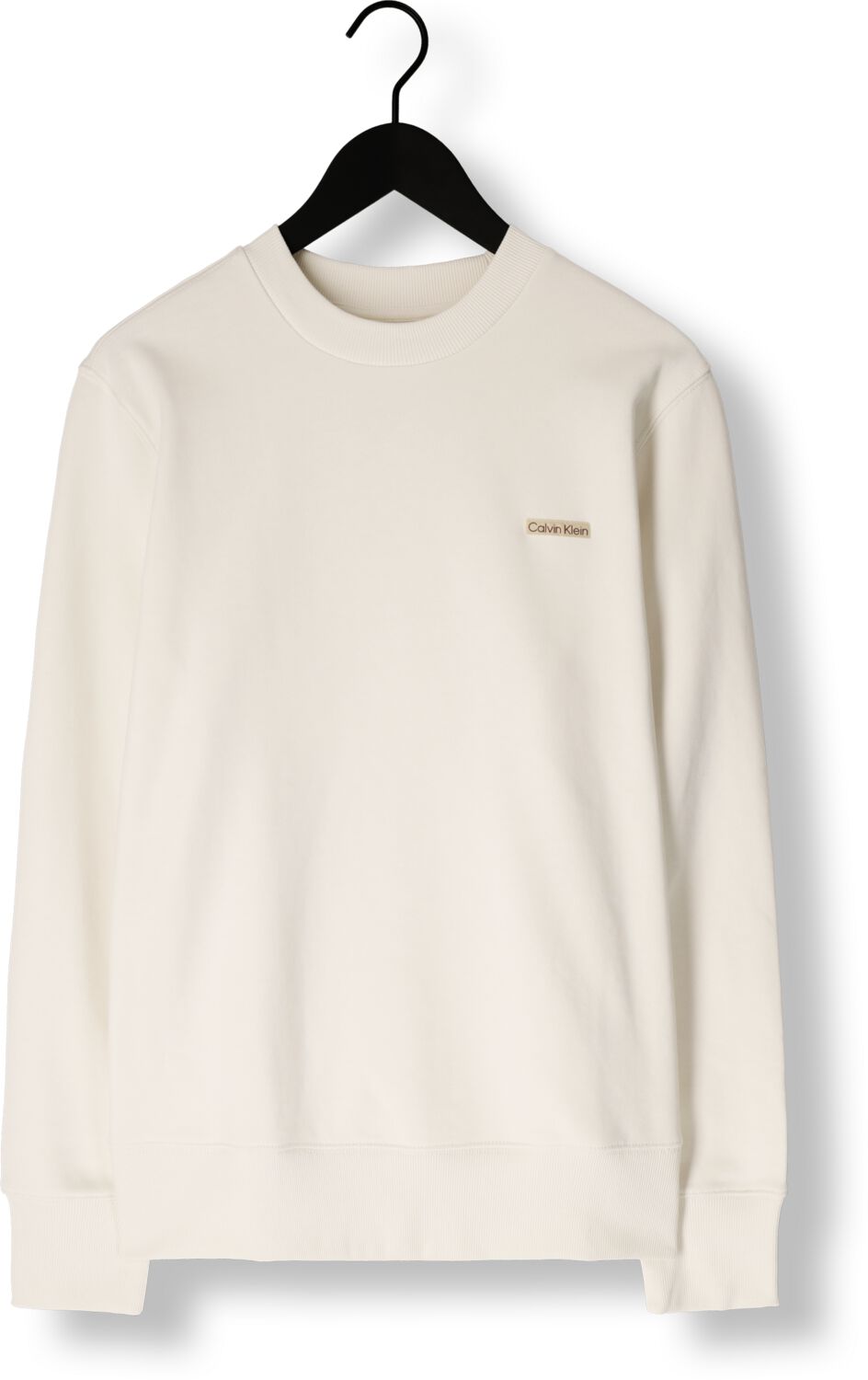 CALVIN KLEIN Heren Truien & Vesten Label Crew Neck Ecru