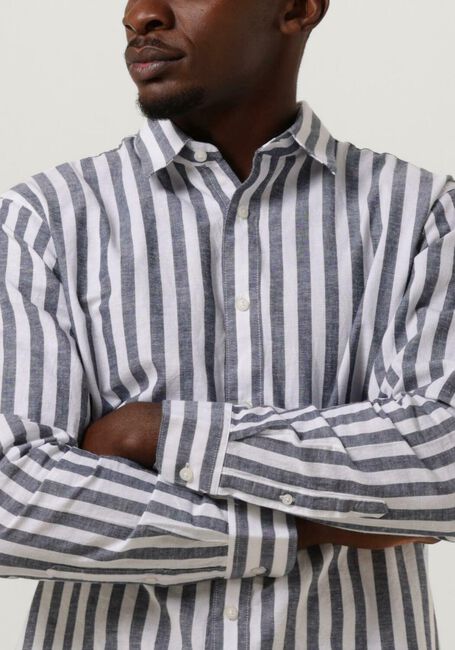 Donkerblauwe SELECTED HOMME Klassiek overhemd SLHSLIMNEW-LINEN SHIRTS LS CLASSIC W - large