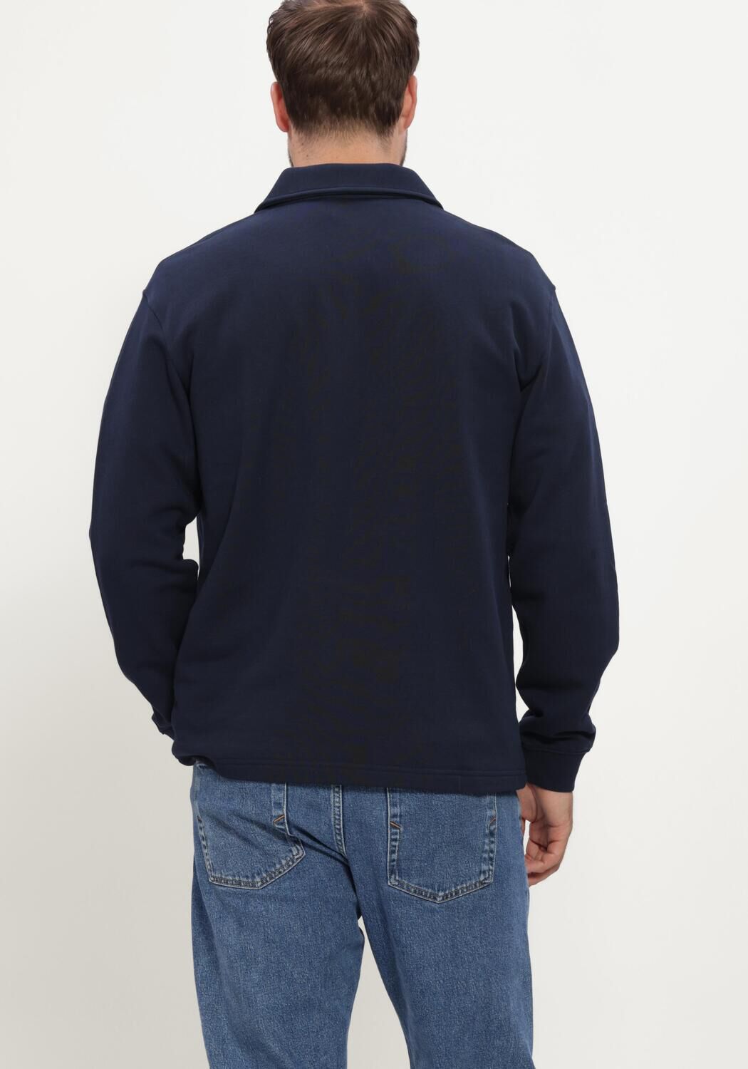 Donkerblauwe SELECTED MEN Trui SLMSCOTT LS HALF ZIP SWEAT - large