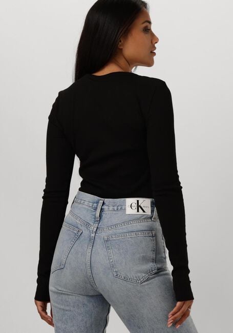 Zwarte CALVIN KLEIN Tops & T-shirts WOVEN LABEL RIB LONG SLEEVE - large