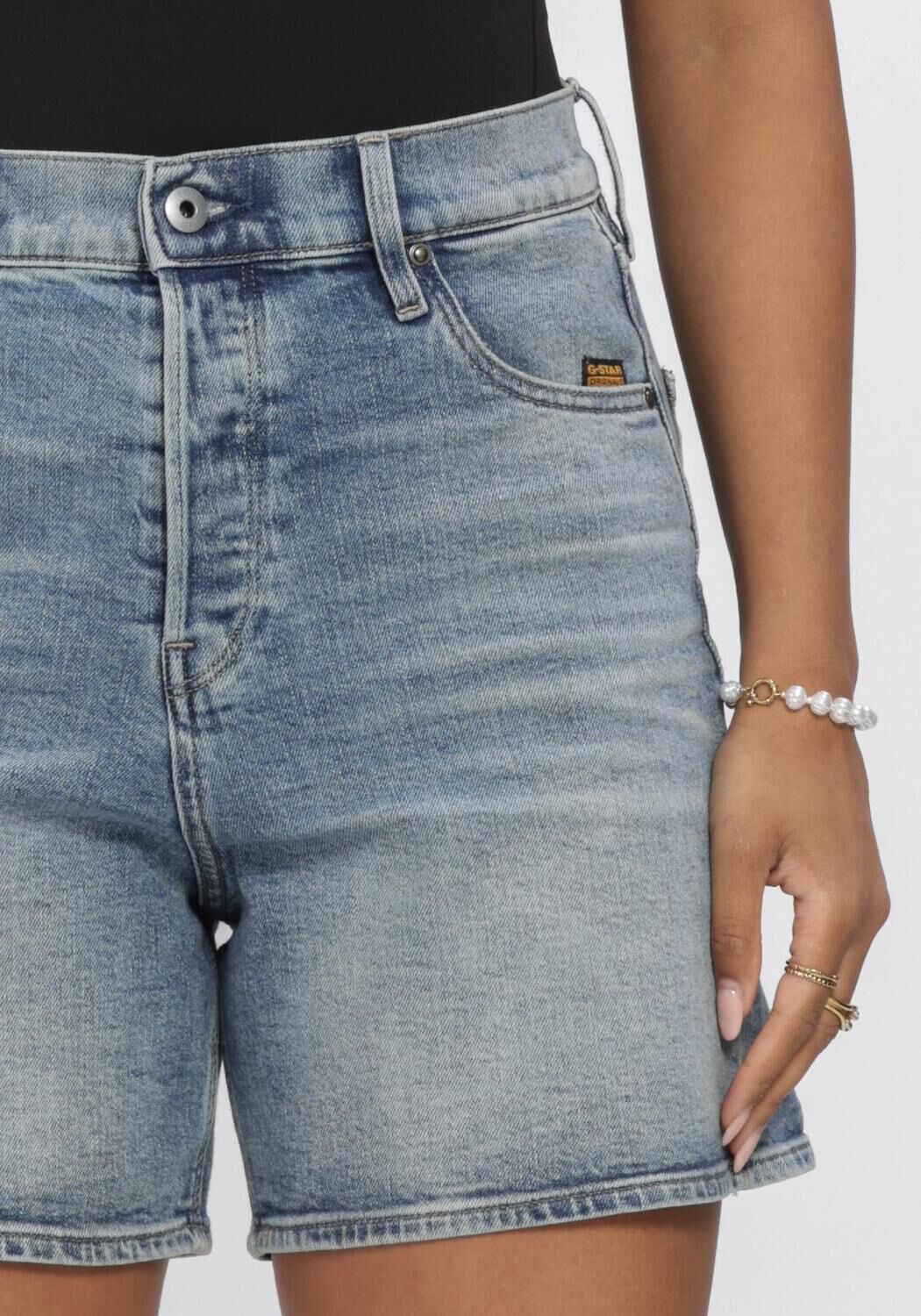 Blauwe G-STAR RAW Shorts JETT HIGH SHORT CLEAN EDGE WMN - large