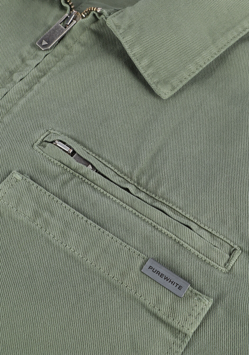 Groene PUREWHITE Overshirt 22010212 - large