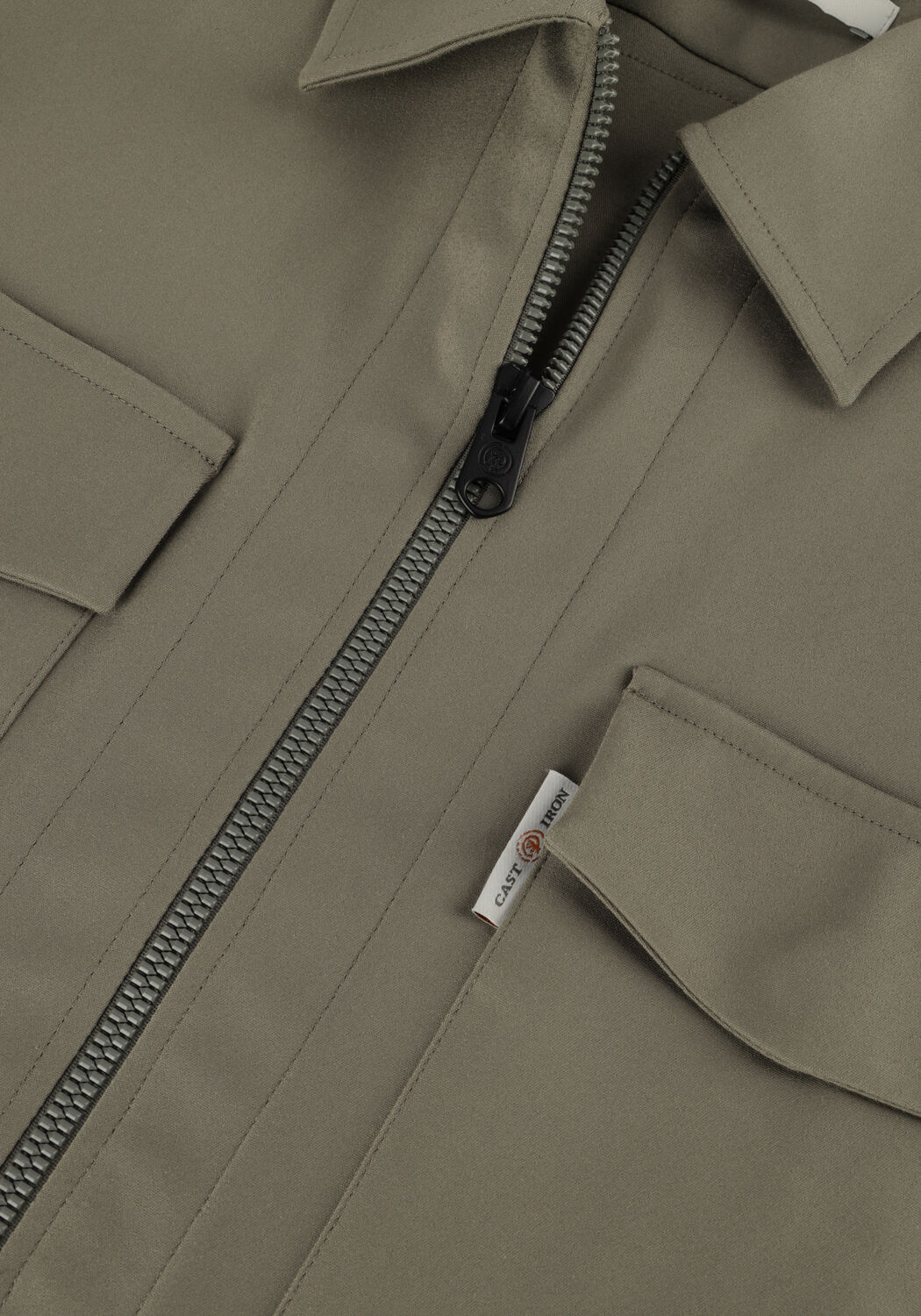 Groene CAST IRON Overshirt LONG SLEEVE SHIRT OVERSHIRT REGULAR FIT - large