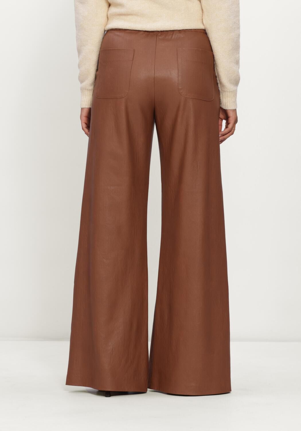 Bruine CAROLINE BISS Wijde broek 4570 - large