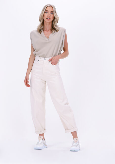 Beige 10DAYS Top V-NECK TOP FLEECE - large