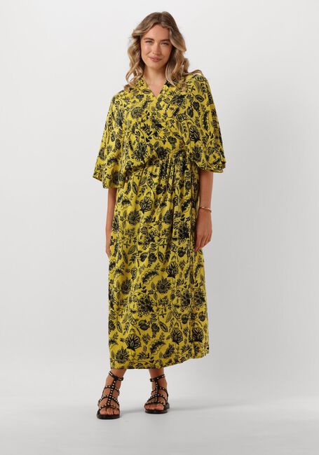 Beige SISSEL EDELBO Midi jurk BRENDA SILK WRAP DRESS - large