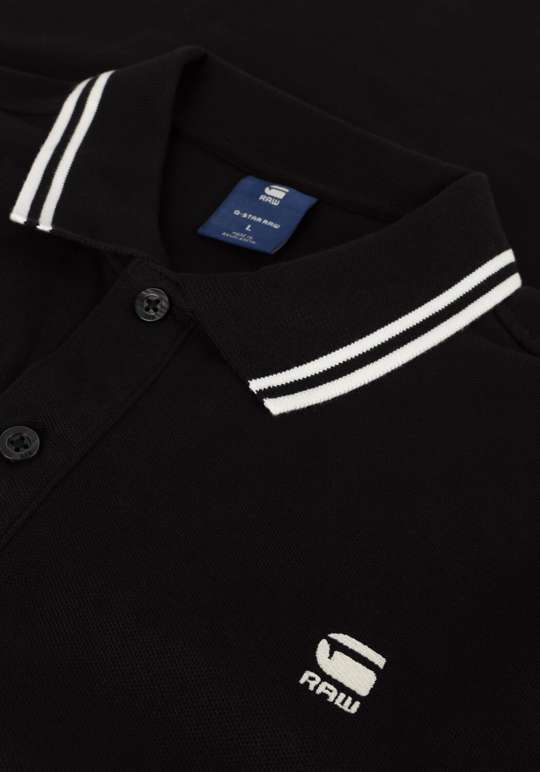 Zwarte G-STAR RAW Polo DUNDA SLIM STRIPE POLO S/S - large