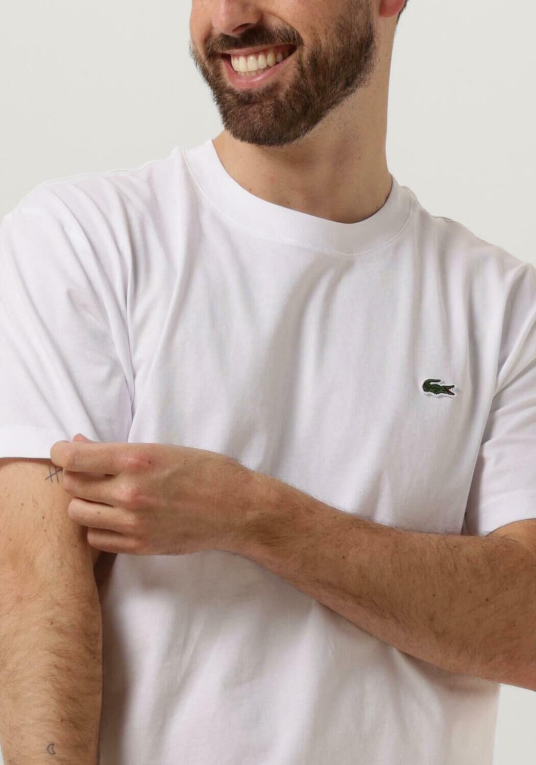 LACOSTE Heren Polo's & T-shirts 1ht1 Men's Tee-shirt Wit