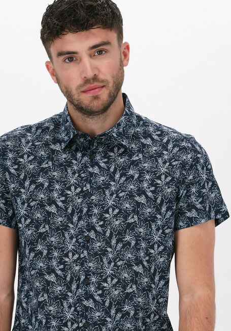 Blauwe DSTREZZED Casual overhemd SHIRT S/S LINE FLOWER VOILE - large