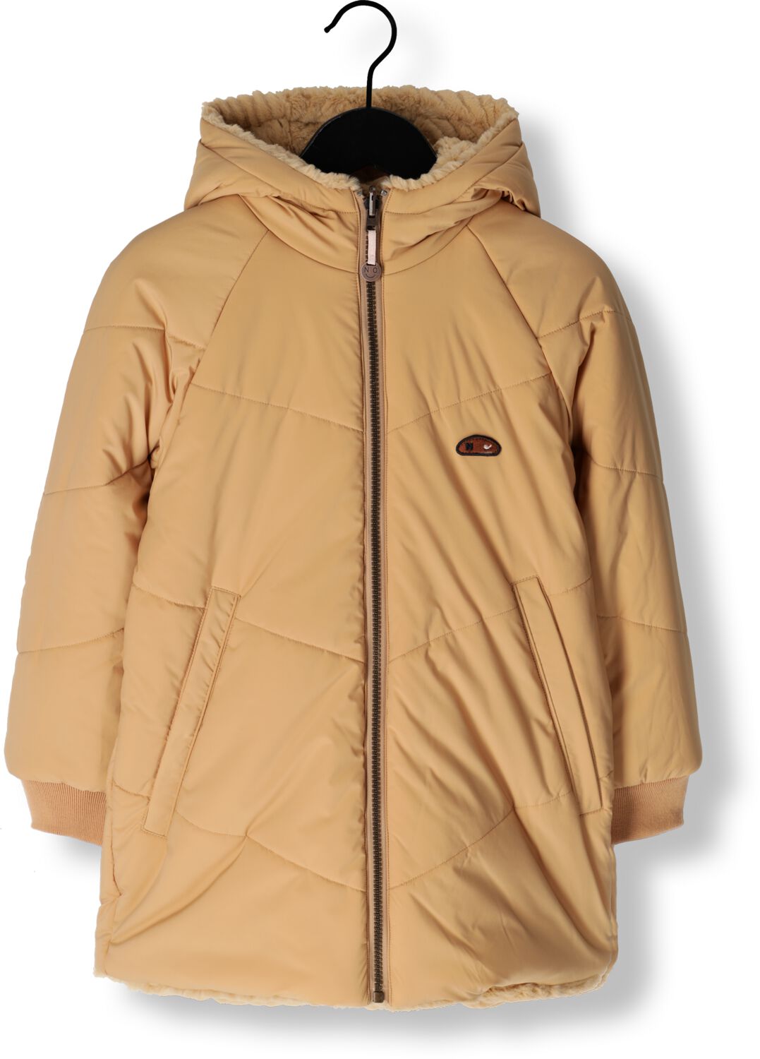 NONO reversible gewatteerde winterjas Baybee beige poederroze Meisjes Polyester Capuchon 146 152