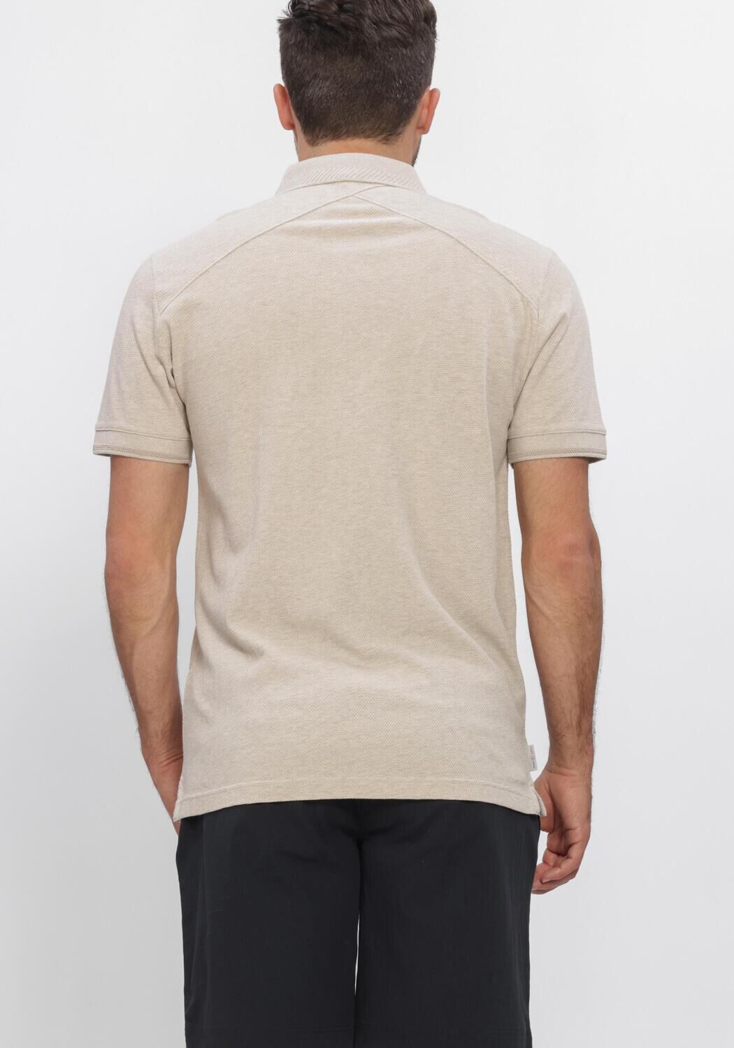 Zand CAST IRON Polo SHORT SLEEVE POLO SLIM FIT POPCORN JERSEY MELANGE - large