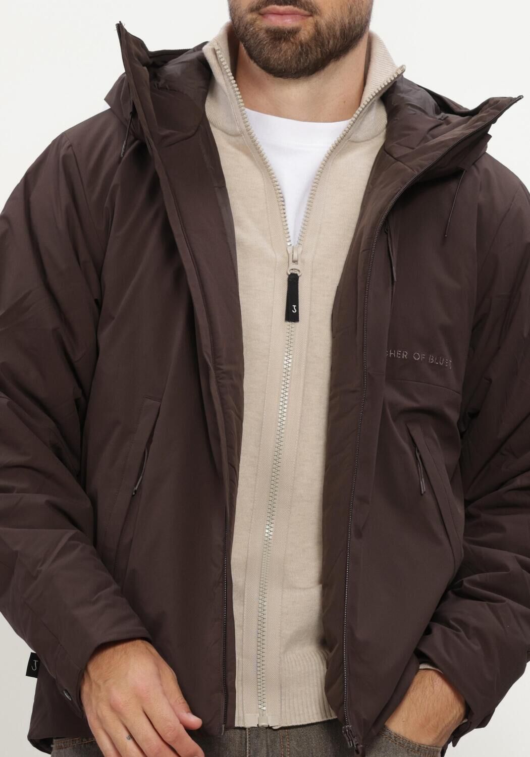 Bruine BUTCHER OF BLUE Gewatteerde jas LANDON JACKET - large