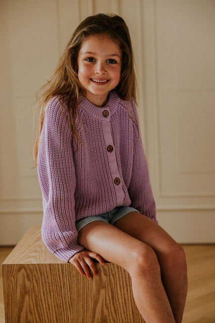 Paarse YUKI KIDSWEAR Vest RAGLAN CARDIGAN - large