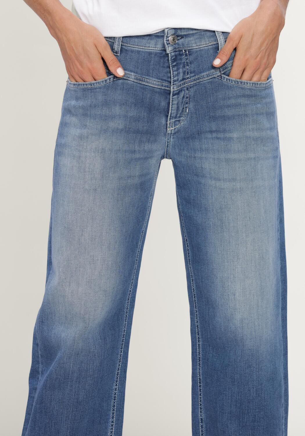Blauwe CAMBIO Jeans ELIN AUTHENTIC HR SUPERSTRETCH BLUE DENIM - large