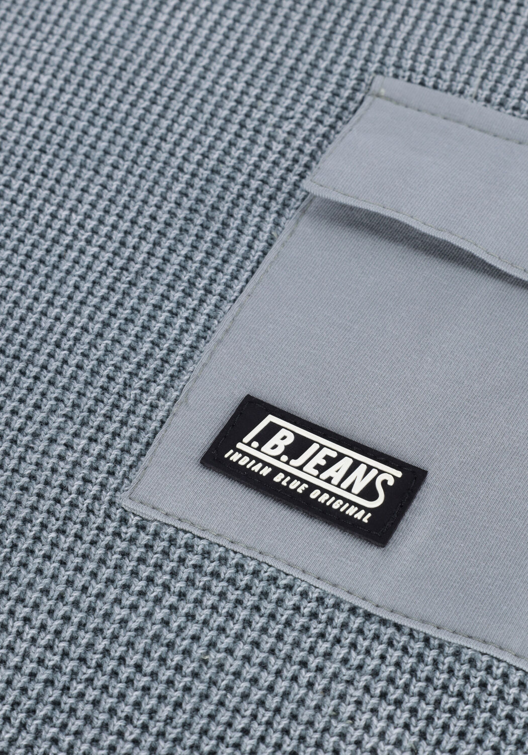 Grijze INDIAN BLUE JEANS Trui KNITTED CREWNECK POCKET - large