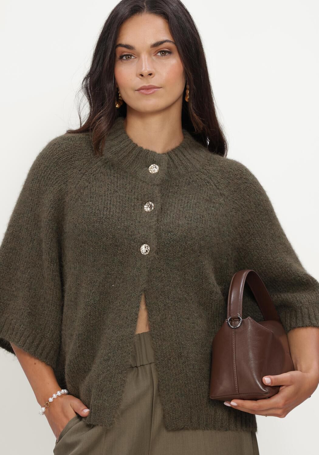 Khaki NOTRE-V Trui NV-IMARA - large