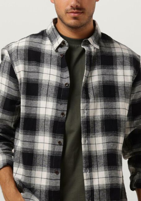 Zwarte ANERKJENDT Casual overhemd AKLEIF FLANNEL CHECK SHIRT - large