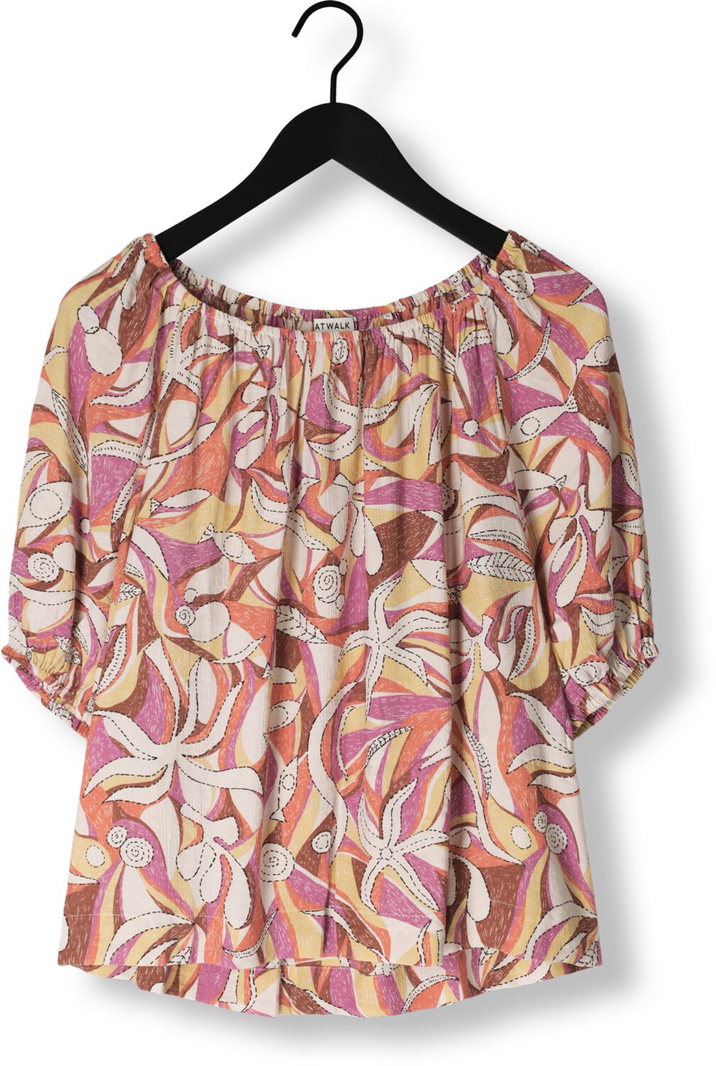 CATWALK JUNKIE Dames Tops & T-shirts Off Shoulder Puff Sleeve Top Rood