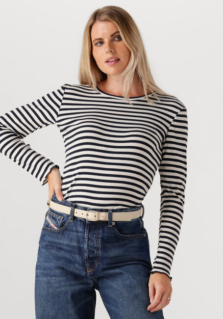 Blauwe SELECTED WOMEN Tops & T-shirts SLWANNA LS CREW NECK TEE STR - large